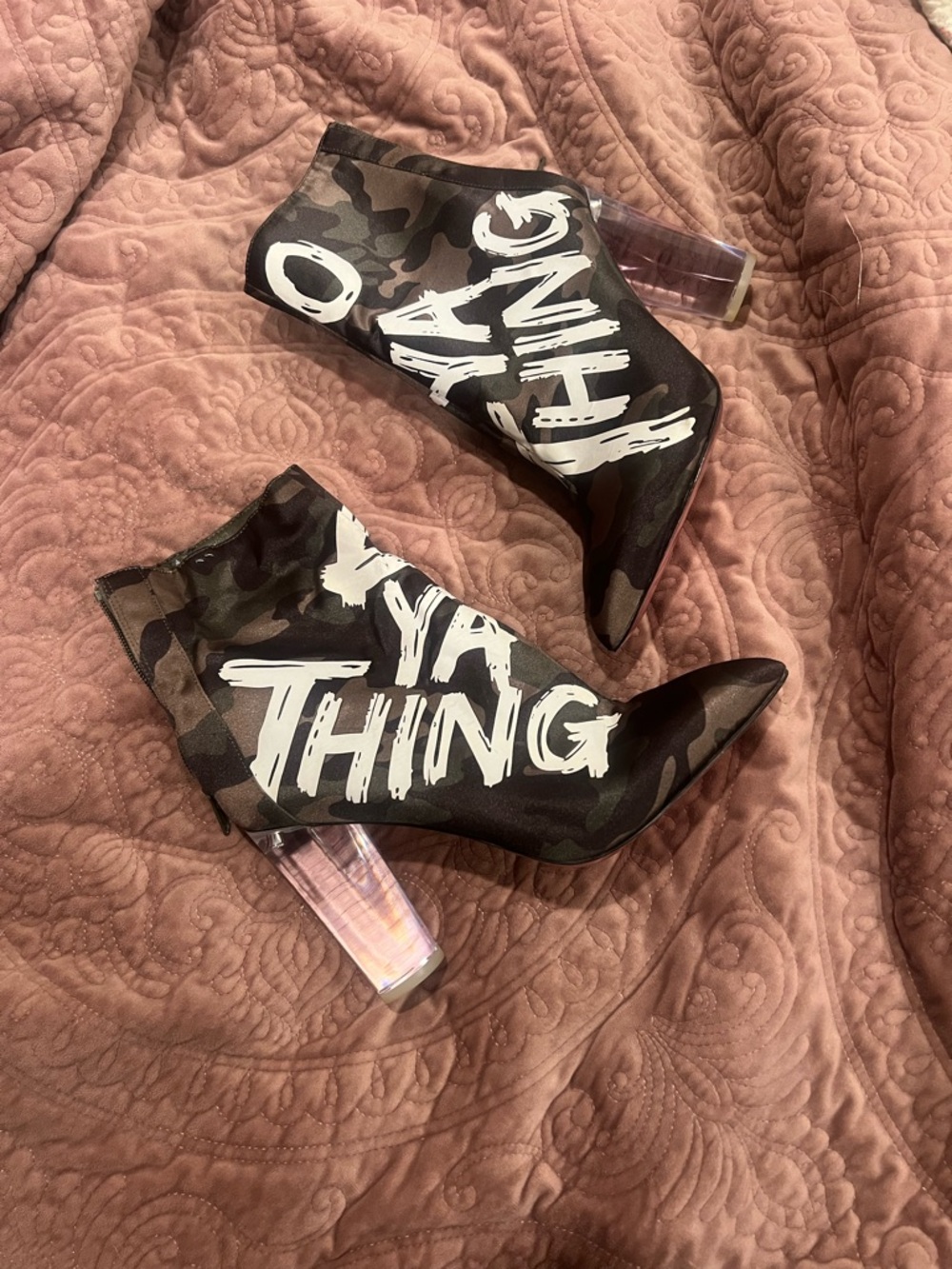 Aldo Camo 'YA THING' Ankle Boots - Black & Olive